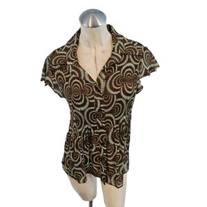 3/$25 Sere Nade Size L Brown Patterned Women's Top